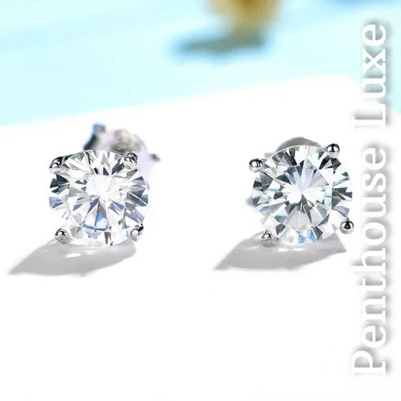 SOLID 925 Sterling Silver Hypoallergenic Stud Set - Picture 2 of 8